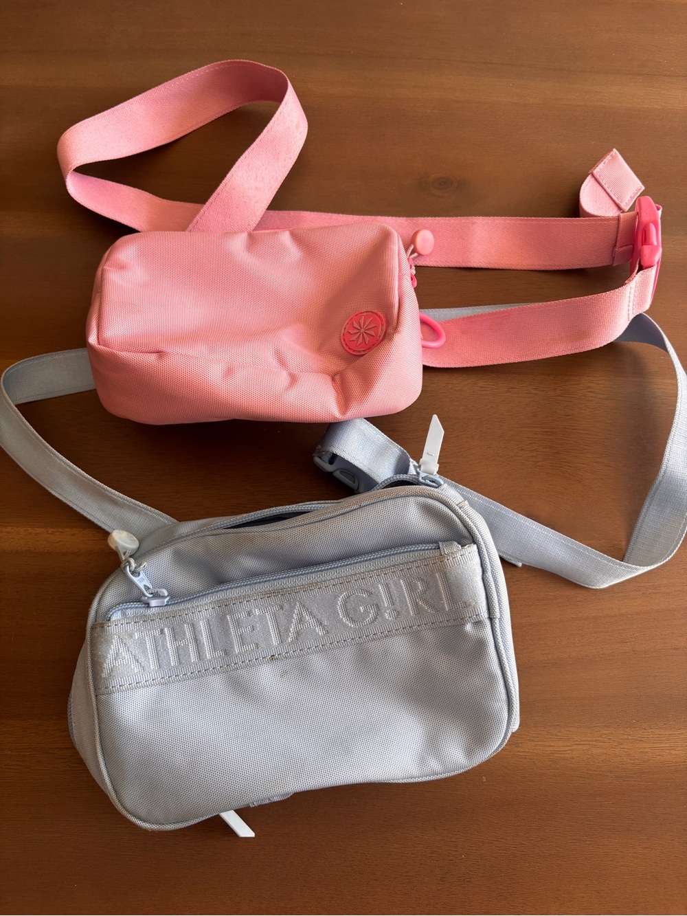 Athleta Girl Pink Mini Crossbody and Light Blue Belt Bag Duo